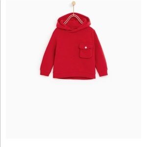 Zara Baby Boy Red Hooded Sweatshirt. Size 18-24M